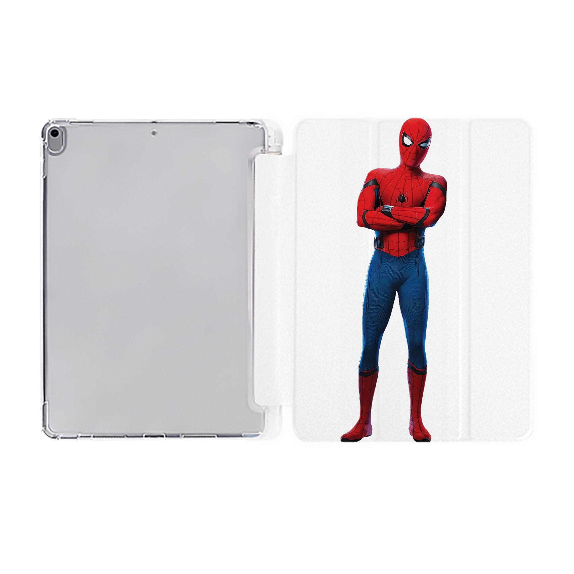 （画像用） Spider Man スパイダーマン IPad ケース ペン収納付き 三つ折りスタンド PUレザー×シリコン 対応機種9.5/10.5/10.9インチ